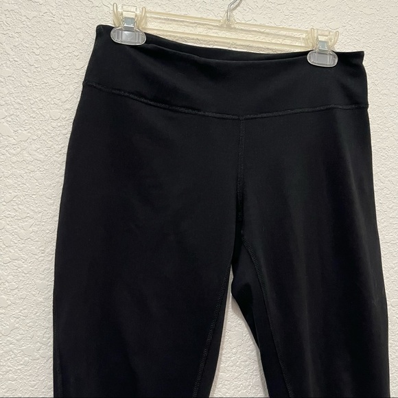 Zella Black Crop Mesh Ankle Stripe Leggings Activewear Pants Womens Size M - Picture 2 of 10